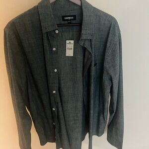 Express Men's Denim Colored Shirt Jacket